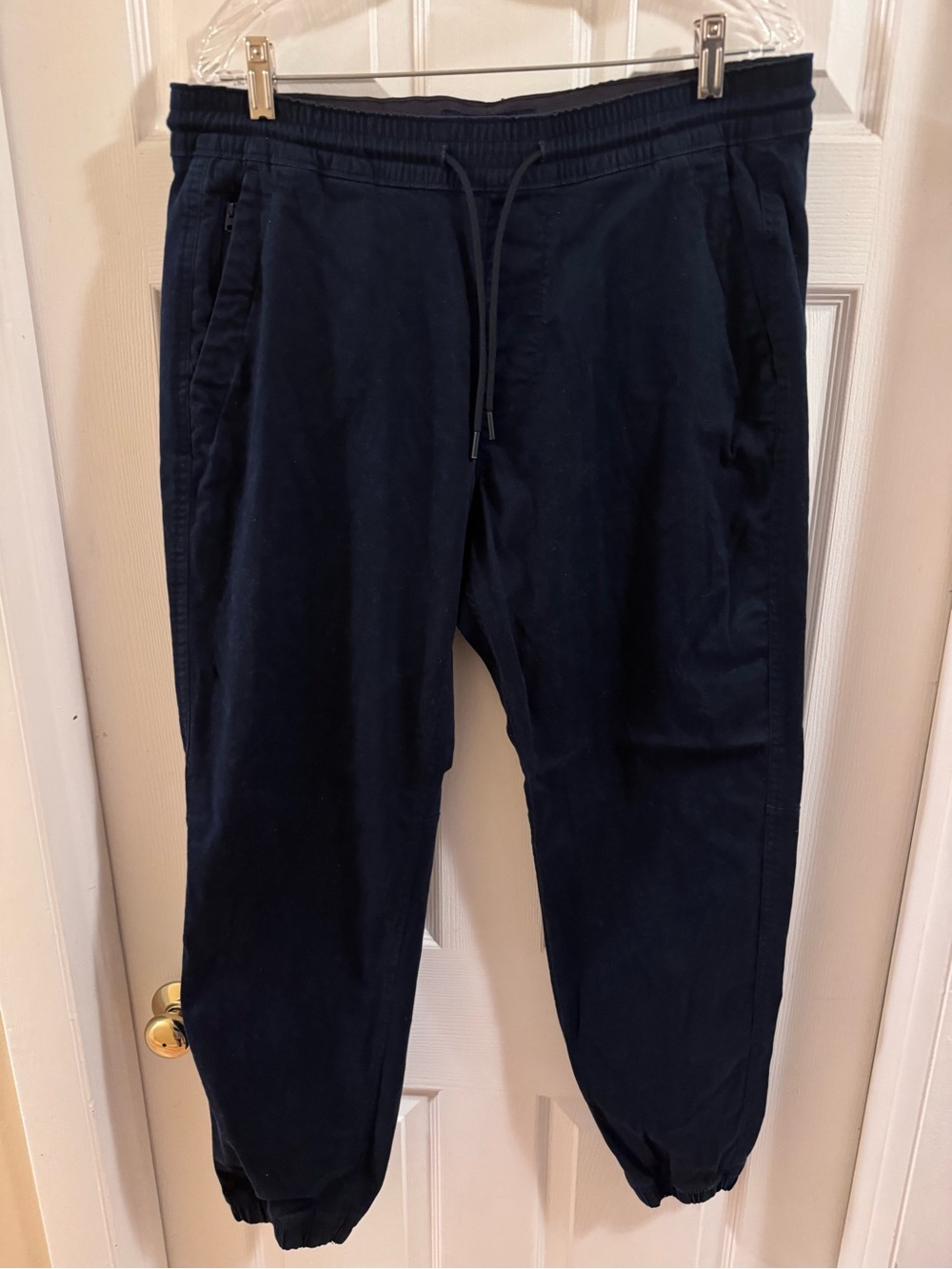 Men's Abercrombie Navy Stretch Jogger Pants - Casual Drawstring Tapered Fit